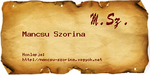 Mancsu Szorina névjegykártya